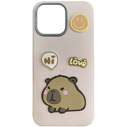 Чехол (накладка) Apple iPhone 15 Pro Max, Epik Leather Toys, Capybara, Розовый