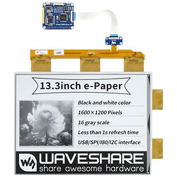 E-Ink 13.3" дисплей 1600х1200 з шилдом для Raspberry Pi