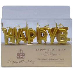 Свічки для торта "Happy Birthday", золото, Mic
