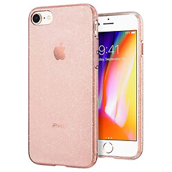 Чохол (накладка) Apple iPhone 7 / iPhone 8 / iPhone SE 2020, Spigen Liquid Crystal Glitter, Rose Quartz, Рожевий