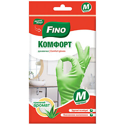 Перчатки хозяйственные резиновые FINO Комфорт алоэ вера р.М 1 пара
