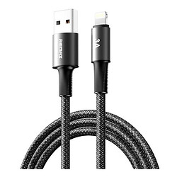 USB кабель Remax C12 Velocity Apple iPhone SE 2022 / iPhone 14 Pro Max / iPhone 14 Plus / iPhone 14 Pro / iPhone 14 / iPhone 13 Pro / iPhone 13 Mini / iPhone 13 / iPhone 13 Pro Max / iPhone 12 Mini / iPhone 12 Pro Max, Lightning, 1.2 м., Чорний