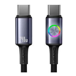 USB-кабель Usams US-SJ751 Huan, Type-C, 1.2 м., Сірий
