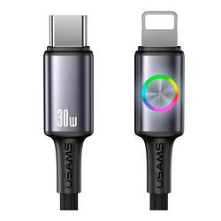 USB кабель US-SJ753 Huan Apple iPhone SE 2022 / iPhone 14 Pro Max / iPhone 14 Plus / iPhone 14 Pro / iPhone 14 / iPhone 13 Pro / iPhone 13 Mini / iPhone 13 / iPhone 13 Pro Max / iPhone 12 Mini / iPhone 12 Pro Max, Lightning, 1.2 м., Сірий