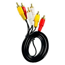 Кабель 3RCA-3RCA, 1.2 м., Чорний