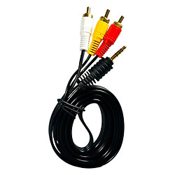 Кабель 3RCA-3.5, 1.5 м., Чорний