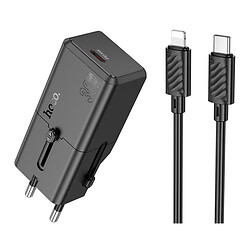 СЗУ Hoco AC25 Apple iPhone SE 2022 / iPhone 14 Pro Max / iPhone 14 Plus / iPhone 14 Pro / iPhone 14 / iPhone 13 Pro / iPhone 13 Mini / iPhone 13 / iPhone 13 Pro Max / iPhone 12 Mini / iPhone 12 Pro Max / iPhone 12 Pro, С кабелем, Lightning, Черный