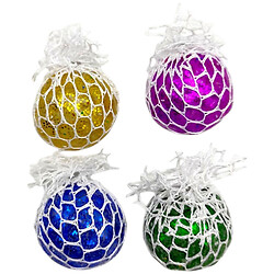 Антистрес з блискітками у білій сітці, 4 см, Мікс, Mic