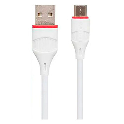 USB кабель Borofone BX-17, MicroUSB, 1.0 м., Белый
