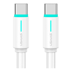 USB-кабель Usams US-SJ734 Bicolor, Type-C, 1.0 м., Білий