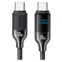 USB кабель Usams US-SJ742 Digital Display HX, Type-C, 1.2 м., Чорний
