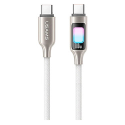 USB кабель Usams US-SJ750 TC, Type-C, 1.2 м., Сірий