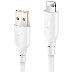USB кабель Konfulon DC64 Apple iPhone SE 2022 / iPhone 14 Pro Max / iPhone 14 Plus / iPhone 14 Pro / iPhone 14 / iPhone 13 Pro / iPhone 13 Mini / iPhone 13 / iPhone 13 Pro Max / iPhone 12 Mini / iPhone 12 Pro Max / iPhone 12 Pro, Lightning, 1.0 м., Білий