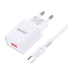 СЗУ Jokade JB048, З кабелем, Type-C, Білий