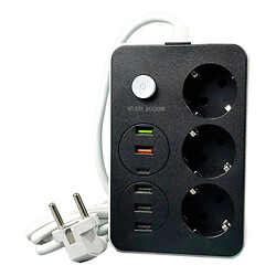Сетевой удлинитель Power Socket 8208, 2.0 м., Черный