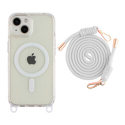 Чохол (накладка) Apple iPhone 13, Lanyard, MagSafe, Білий