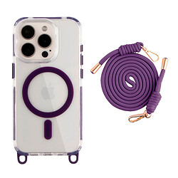 Чехол (накладка) Apple iPhone 15 Pro, Lanyard, MagSafe, Dark Purple, Фиолетовый