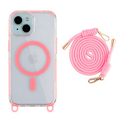 Чехол (накладка) Apple iPhone 15, Lanyard, MagSafe, Розовый