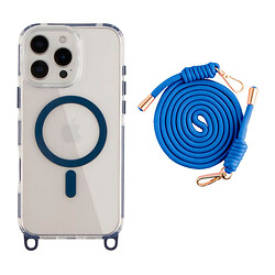 Чохол (накладка) Apple iPhone 16 Pro Max, Lanyard, Indigo Blue, MagSafe, Синій