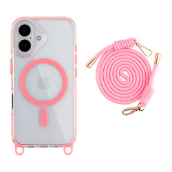 Чехол (накладка) Apple iPhone 16, Lanyard, MagSafe, Розовый