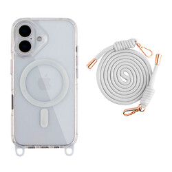 Чохол (накладка) Apple iPhone 16, Lanyard, MagSafe, Білий