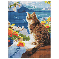 Алмазна мозаїка "Мрійливий котик", 30х40 см, Ідейка