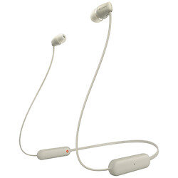 Bluetooth-гарнітура Sony WI-C100, З мікрофоном, Стерео, Бежевий