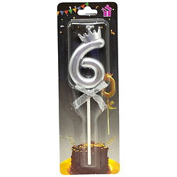 Свічка-цифра "6" з короною, Mic
