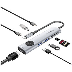 USB-хаб Promate ComandHub-Lite, Серый