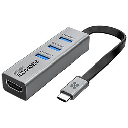 USB-хаб Promate MediaHub-C3, Сірий
