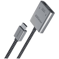 Адаптер Promate mediasplit-h2, 1.0 м., Черный