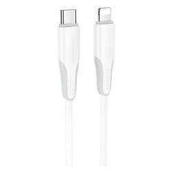 USB кабель Borofone BX119 Apple iPhone SE 2022 / iPhone 14 Pro Max / iPhone 14 Plus / iPhone 14 Pro / iPhone 14 / iPhone 13 Pro / iPhone 13 Mini / iPhone 13 / iPhone 13 Pro Max / iPhone 12 Mini / iPhone 12 Pro Max / iPhone 12 Pro, Lightning, 1.0 м., Білий