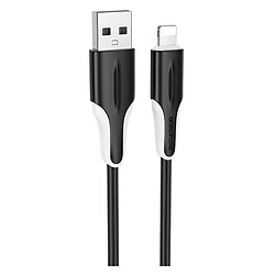 USB кабель Borofone BX119 Apple iPhone SE 2022 / iPhone 14 Pro Max / iPhone 14 Plus / iPhone 14 Pro / iPhone 14 / iPhone 13 Pro / iPhone 13 Mini / iPhone 13 / iPhone 13 Pro Max / iPhone 12 Mini / iPhone 12 Pro Max, Lightning, 1.0 м., Чорний