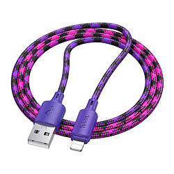 USB кабель Hoco X116 Meridian Apple iPhone SE 2022 / iPhone 14 Pro Max / iPhone 14 Plus / iPhone 14 Pro / iPhone 14 / iPhone 13 Pro / iPhone 13 Mini / iPhone 13 / iPhone 13 Pro Max / iPhone 12 Mini / iPhone 12 Pro Max, Lightning, 1.0 м., Фіолетовий