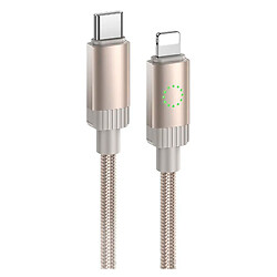USB кабель Hoco X117 Star Apple iPhone SE 2022 / iPhone 14 Pro Max / iPhone 14 Plus / iPhone 14 Pro / iPhone 14 / iPhone 13 Pro / iPhone 13 Mini / iPhone 13 / iPhone 13 Pro Max / iPhone 12 Mini / iPhone 12 Pro Max, Lightning, 1.0 м., Золотий