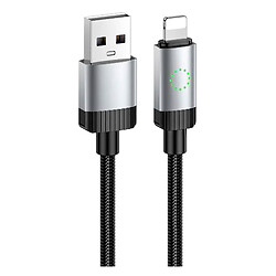 USB кабель Hoco X117 Star Apple iPhone SE 2022 / iPhone 14 Pro Max / iPhone 14 Plus / iPhone 14 Pro / iPhone 14 / iPhone 13 Pro / iPhone 13 Mini / iPhone 13 / iPhone 13 Pro Max / iPhone 12 Mini / iPhone 12 Pro Max, Lightning, 1.0 м., Чорний