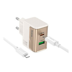 СЗУ Hoco CS73A Star Speed Apple iPhone SE 2022 / iPhone 14 Pro Max / iPhone 14 Plus / iPhone 14 Pro / iPhone 14 / iPhone 13 Pro / iPhone 13 Mini / iPhone 13 / iPhone 13 Pro Max / iPhone 12 Mini / iPhone 12 Pro Max, Lightning, З кабелем, Білий