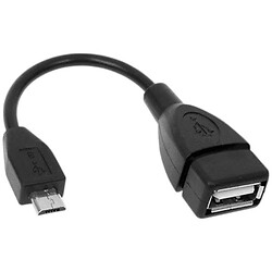 OTG кабель USB AF - MicroUSB, MicroUSB, USB, 0.15 м., Чорний