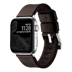 Ремешок Apple Watch 38 / Watch 40, Leather Silicone, Coffee Silver, Коричневый