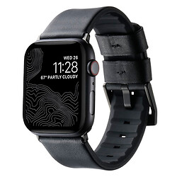 Ремешок Apple Watch 42 / Watch 44, Leather Silicone, Черный