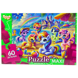 MAXI PUZZLE 60 "ЕДИНОРОГИ НА ПЛЯЖЕ", Danko Toys