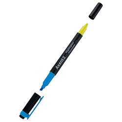 Маркер "Highlighter Dual", 2-4 мм клиноп. голуб+желт, Axent