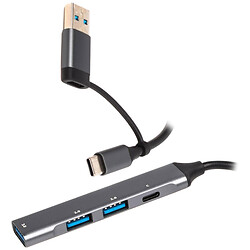 USB Hub Maxxter HU3C-4P1CN-01, Черный