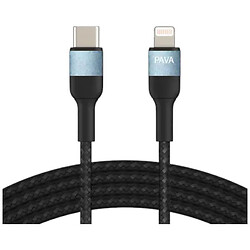 USB кабель Pavareal Q33PD Apple iPhone SE 2022 / iPhone 14 Pro Max / iPhone 14 Plus / iPhone 14 Pro / iPhone 14 / iPhone 13 Pro / iPhone 13 Mini / iPhone 13 / iPhone 13 Pro Max / iPhone 12 Mini / iPhone 12 Pro Max, Lightning, 1.0 м., Черный