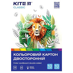 Картон кольоровий, двосторонній, "Classic", 10 лист/10 кольор., А5, Kite