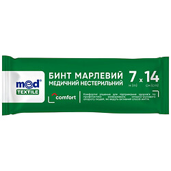 Бинт марлевый медицинский нестерильный "Med TEXTILE", 7 м х 14 см