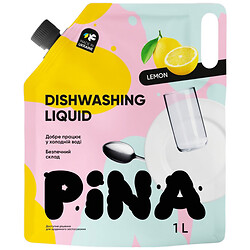 Засіб для миття посуду PINA "Lemon", дой-пак 1000 мл