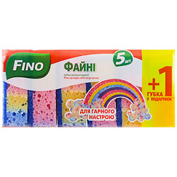 Набір губок кухонних FINO "Файні", великопористі кольорові 5+1 шт/пач