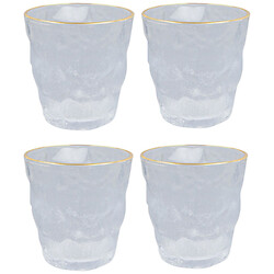 Набір стаканів скляних низьких із золотистою окантовкою, 270 мл х 4 шт