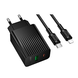 СЗУ Borofone BAS74A Source Apple iPhone SE 2022 / iPhone 14 Pro Max / iPhone 14 Plus / iPhone 14 Pro / iPhone 14 / iPhone 13 Pro / iPhone 13 Mini / iPhone 13 / iPhone 13 Pro Max / iPhone 12 Mini / iPhone 12 Pro Max, С кабелем, Lightning, Черный